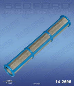 Graco 244-068 Bedford 14-2696 Outlet Filter Element, 100 Mesh, long blue plastic frame