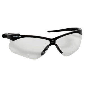 Kimberly-Clark 28618 Jackson Safety® V60 Nemesis™ RX Safety Glasses, Black Frame, Scratch-Resistant Clear Lens, +2.0 Diopter