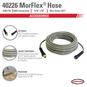 3700 PSI - 5/16" X 25' Cold Water Pressure Washer Hose by Simpson