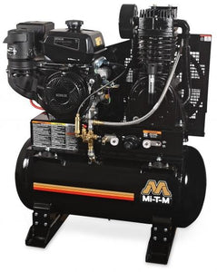 Mi-T-M Two Stage Gasoline Stationary Air Compressor - 29.0 CFM - 175 PSI - 30 gal - Cable Throttle - Kohler