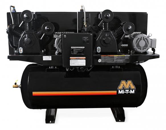 Mi-T-M Two Stage Electric Stationary Air Compressors - 68.4 CFM - 175 PSI - 10 HP - 120 gal