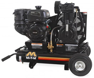 Mi-T-M Two Stage Gasoline Portable Air Compressors 17.2 CFM- 175 PSI - 8 gal - Cable Throttle