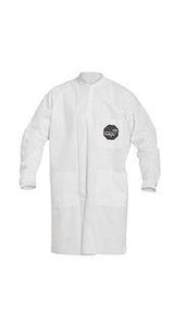 DuPont™ ProShield® 10 Labcoat - Knit Collar and Cuff - Frontsnap Closure - Serged Seams - White - Medium - 30/Pack