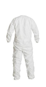 DuPont™ Tyvek® IsoClean® Coverall. Bound Seams. Bound Neck. Dolman Sleeve Design. Covered Elastic Wrists and Ankles. Zipper Closure. White. - Medium - 25/Pack - Option OS