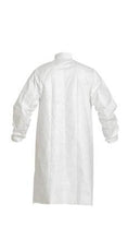 Load image into Gallery viewer, DuPont™ Tyvek® IsoClean® Frock - Serged Seams - High Mandarin Collar with Adjustable Snaps - Raglan Sleeve Design - Elastic Wrists - Front Snap Closure - Generous Cut - White - Large - 30/Pack