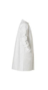DuPont™ Tyvek® IsoClean® Frock. Bound Seams. Bound Neck. Set Sleeve Design - Covered Elastic Wrists - Front Snap Closure - White - Large - 30/Pack