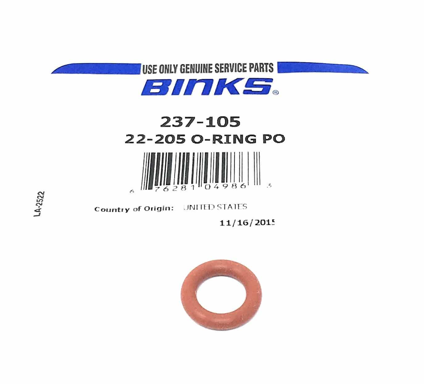 Binks 237-105 22-205 O-Ring PO