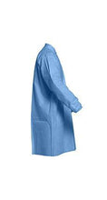 Load image into Gallery viewer, DuPont™ ProShield® 10 Labcoat - Knit Collar and Cuff - Frontsnap Closure - Serged Seams - Blue - XL - 30/Pack