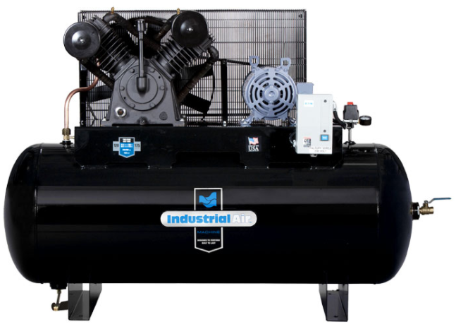 Industrial Air  10 HP Three Phase 230V 120 Gallon Horizontal Two Stage with Century motor with mag starter