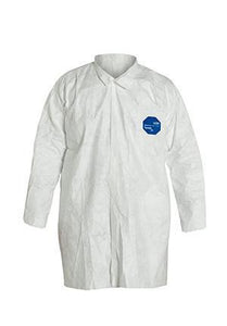 DuPont™ Tyvek® 400 Frock - Collar - Open Wrists - Extends Below Hip - Front Snap Closure - Serged Seams - White - 7X - 30/PK