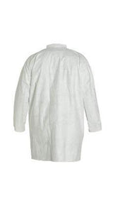DuPont™ Tyvek® 400 Frock - Collar - Open Wrists - Extends Below Hip - Front Snap Closure - Serged Seams - White - 7X - 30/PK