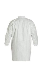 DuPont™ Tyvek® 400 Frock - Collar - Elastic Wrists - Extends to Knee - Front Snap Closure - Serged Seams - White - 4X - 30/PK