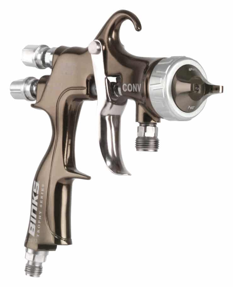 Binks 2465-12CN-16SO Trophy Pressure Fed Conventional Spray Gun 1.2 mm Fluid NOzzle x 16RS Air Cap