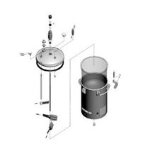 Load image into Gallery viewer, Binks 183G 5 Gallons ASME Galvanized Carbon Steel Pressure Tank - Single Regulated w/ Extra Sensitive Regulator &amp; 15:1 Gear Reduced Agitator