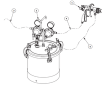 Load image into Gallery viewer, Binks 98-3156 Trophy Air Spray Gun &amp; 2.8 Gallon Zinc Plated Pressure Tank w/ Dual Regulated