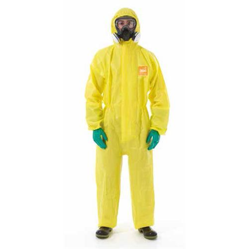 Ansell MICROCHEM® by AlphaTec™ 3000 Coverall w/ 2-Piece Respirator Fit Hood, Double Zip Closure, Double Cuffs - 3X - 6/pack