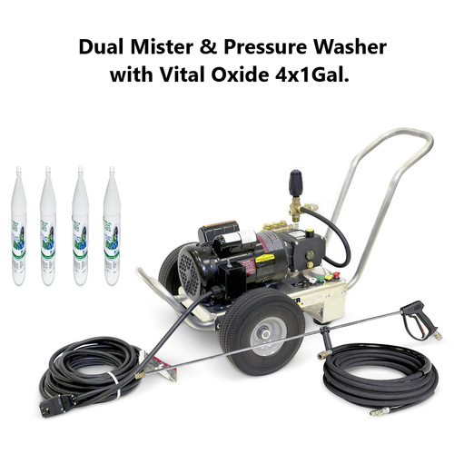 K'A'RCHER HD 1000 PSI @ 2.0 GPM 1.5HP 120V Electric Direct Drive Dual Mister & Pressure Washer with  Vital Oxide 4x1 gal