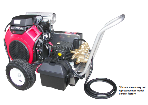 Pressure-Pro Pro Series 3500 PSI @ 8.0 GPM AR Pump Belt Drive Honda Engine Cold Water Gas Pressure Washer w/ Electric Start - Cart