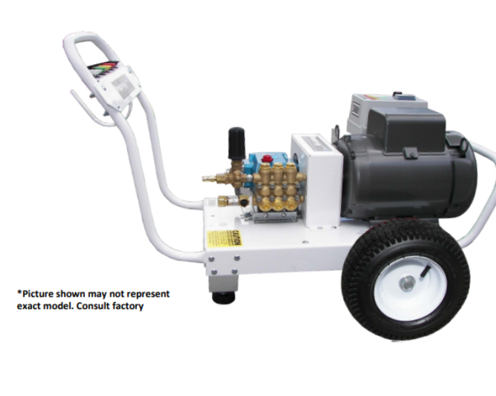 Pressure-Pro PRO-MAX Series 3000 PSI @ 4.0 GPM 230V/1PH/33A 7.5HP General Pump Belt Drive L3709T Motor Cold Water Electric Pressure Washer - Cart