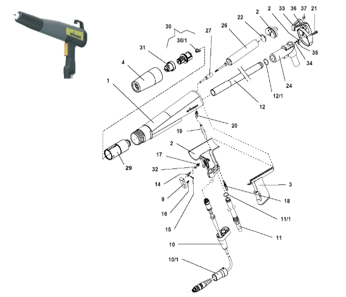 Wagner 0259310 Powder PEM-C4 Pivot Bolt